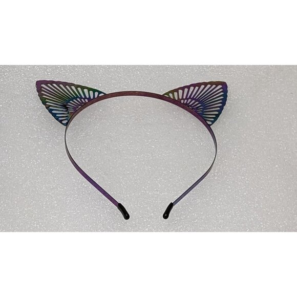 Metallic Rainbow Cat Ears Headband - Picture 2 of 4